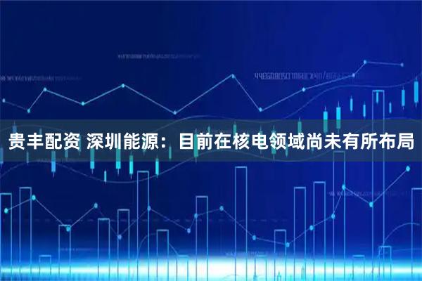 贵丰配资 深圳能源：目前在核电领域尚未有所布局